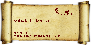 Kohut Antónia névjegykártya